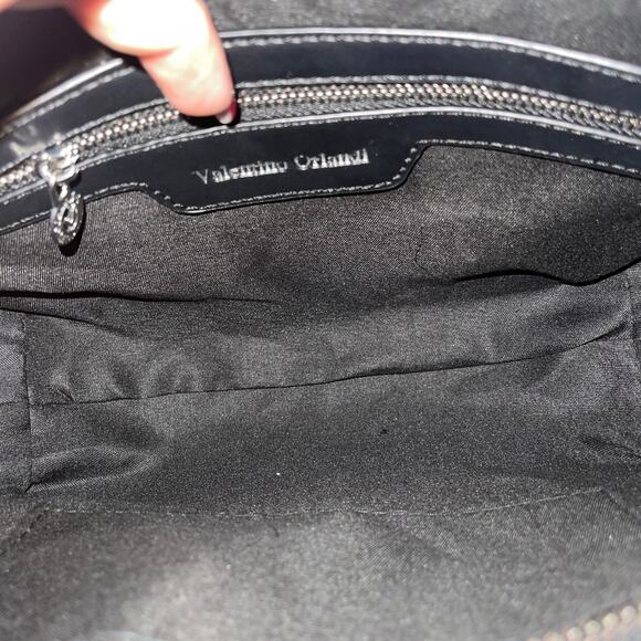 Valentino Orlandi Hobo Bag Black V Logo Half Moon Bag New With Tags - Picture 5 of 9